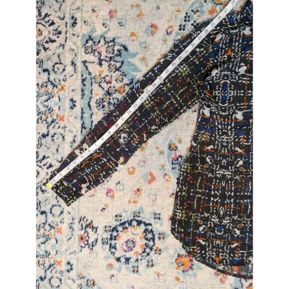 Cabi Festival Semi Sheer Funky Plaid Button Up - Small - Style 129 - Picture 8 of 10